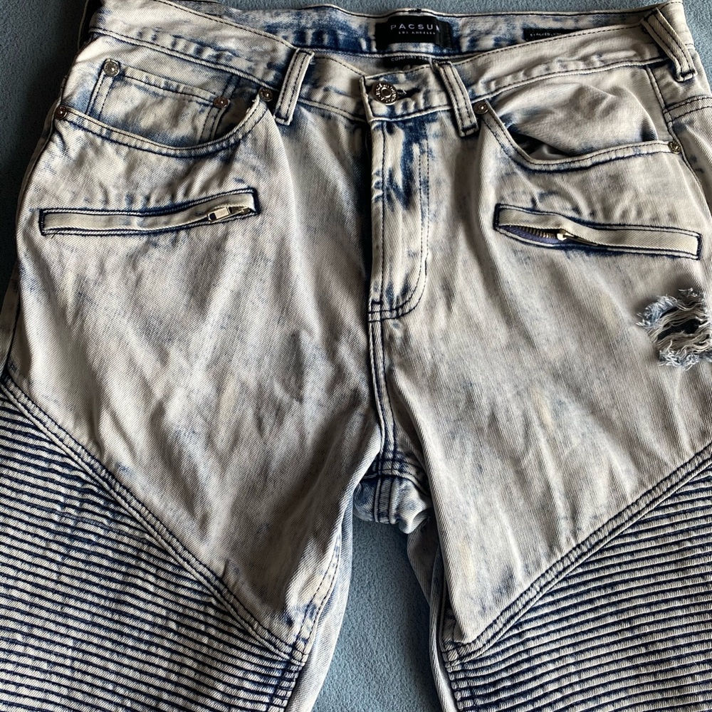 Stacked Denim Skinny Jeans